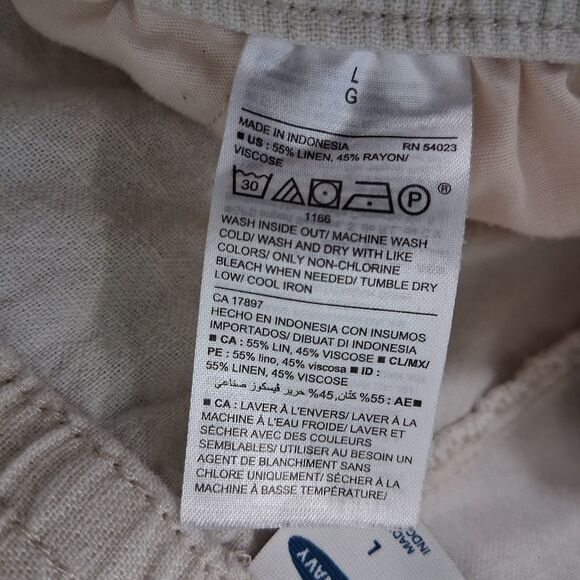 Old Navy Womens Linen Blend Pants Large Wide Leg Casual Coastal Beach Basic - Picture 8 of 8